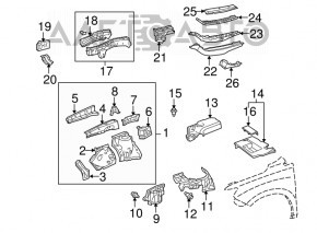 Engine cover insert left Lexus RX350 10-15
