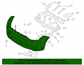 Front bumper bare Mitsubishi Outlander 14-15 prerest