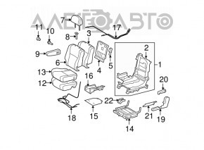 Rear row of seats 2 row Toyota Highlander 08-13 leather beige
