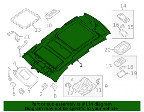 Nissan Pathfinder 13-16 Ceiling Trim Gray Panorama