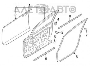 Front left door seal Nissan Leaf 18-
