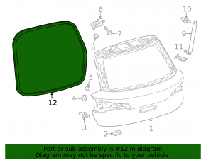 Rubber seal for the tailgate of Audi Q5 80A 18-19