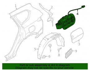 Fuel filler door housing for Hyundai Santa FE 21-23