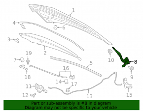 Right hood hinge Chevrolet Cruze 16-