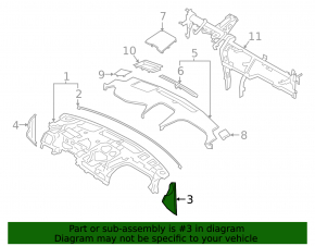Right side dashboard trim for Hyundai Santa FE 19-20, black