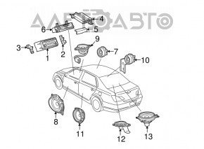 Speaker tweeter front door left Toyota Avalon 05-12