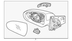 Side mirror left Hyundai Ioniq 17-22 turn signal, heated, BSM, 8 pins, black