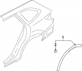 Rear left wing arch trim Subaru Outback 20-