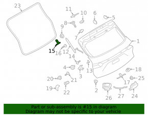 Lower left tailgate shock absorber bracket for Porsche Cayenne 19-26 electric