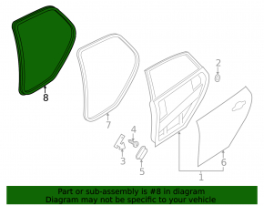 Rear right door seal for Ford Focus mk3 11-18