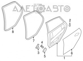 Rear right door seal for Ford Focus mk3 11-18