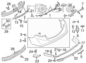 Rear bumper mount left outer Ford Fusion mk5 13-18 broken mount