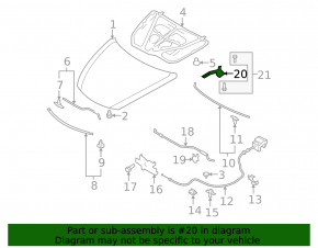 Right hood hinge Mazda6 09-13