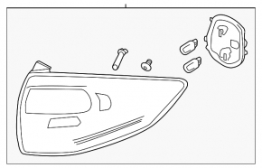 Outer wing light left Ford C-max MK2 17-18 rest