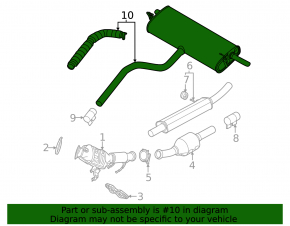 Rear muffler with barrel for Ford Bronco Sport 2011-2015 1.5T with catalytic converter, rusty, dented resonator