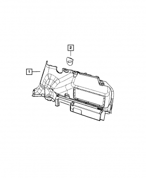 Right arch trim for Jeep Compass 11-16, brown, without speaker