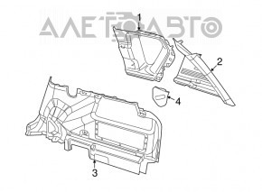 Right arch trim for Jeep Compass 11-16, brown, without speaker