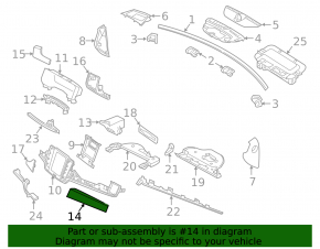 Front panel trim right Volvo V90 17-22 usa, wood grain