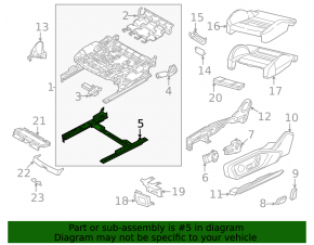 Left passenger seat runner for Audi A6 C8 19-25 without frame
