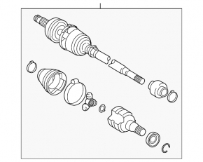Front right axle shaft for Toyota Prius C 12-19