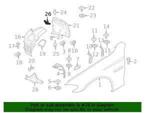 Front subframe bracket right BMW 5 F10 12-16 2.0T RWD