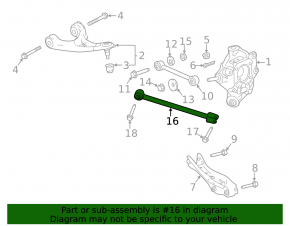 Long lower rear left control arm for Acura MDX 14-20