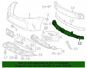 Lower front bumper absorber for Toyota Camry 2025-2026