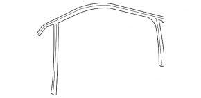 Upper front left door molding for VW Tiguan 09-17, chrome, with glass seal