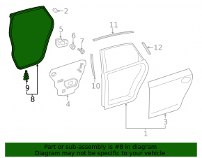 Toyota Prius V 12-17 rear right door seal