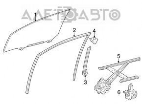 Front right glass seal for Lexus CT200h 11-17