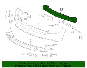 Rear Bumper Reinforcement for Acura RDX 2013-2015, 2016-2018