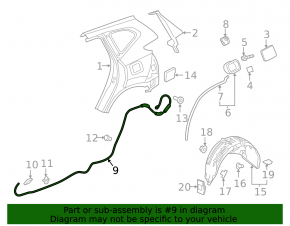 Honda CRV 17-22 gas cap cable