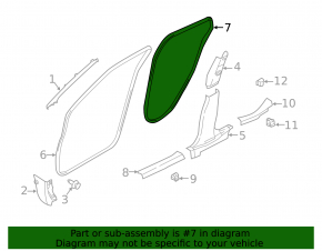 Rear right door opening seal Nissan Kicks 18-24