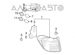 Left headlight for Toyota Highlander 2010