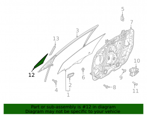 Front left triangle door glass for Kia Sorento 21-25 HEV, PHEV