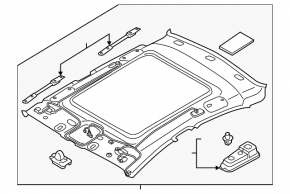 Hyundai Sonata 15-17 gray panoramic headliner