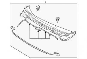 Plastic windshield wiper grille for Hyundai Elantra UD 11-13