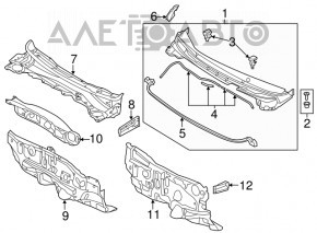 Plastic windshield wiper grille for Hyundai Elantra UD 11-13