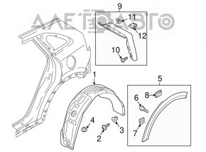 Right headlight cover for Kia Niro 17-22, large, glossy black, faded