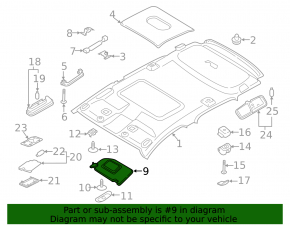 Right visor Ford Ecosport 18-22 gray, without hook