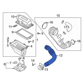 Air duct for filter Ford Explorer 20- 2.3T