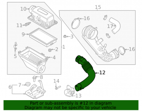 Air duct for filter Ford Explorer 20- 2.3T