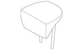 Rear center headrest for Ford Bronco Sport 2021-2025, black leather with gray stitching
