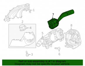 Right steering column switch for Mazda CX-50 23-25 auto with rain sensor