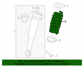 Rear left spring Chevrolet Camaro 16-23, stiffness 2, orange brown