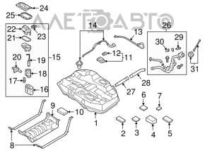 Fuel filler neck for the 16-19 Hyundai Sonata hybrid