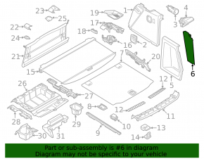 Arch trim right rear BMW X3 G01 18-21 black, without handle