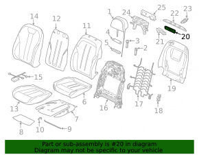 Black insert for the upper passenger seat trim of the BMW X7 G07 19-26