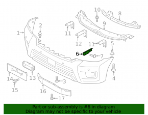 Front bumper mount, left fender, Nissan Armada 17-20