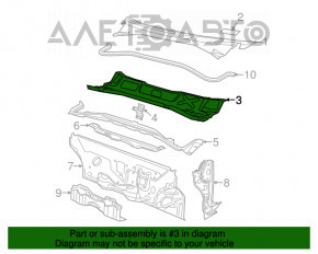 Wiper pan plastic Fiat 500 12-19